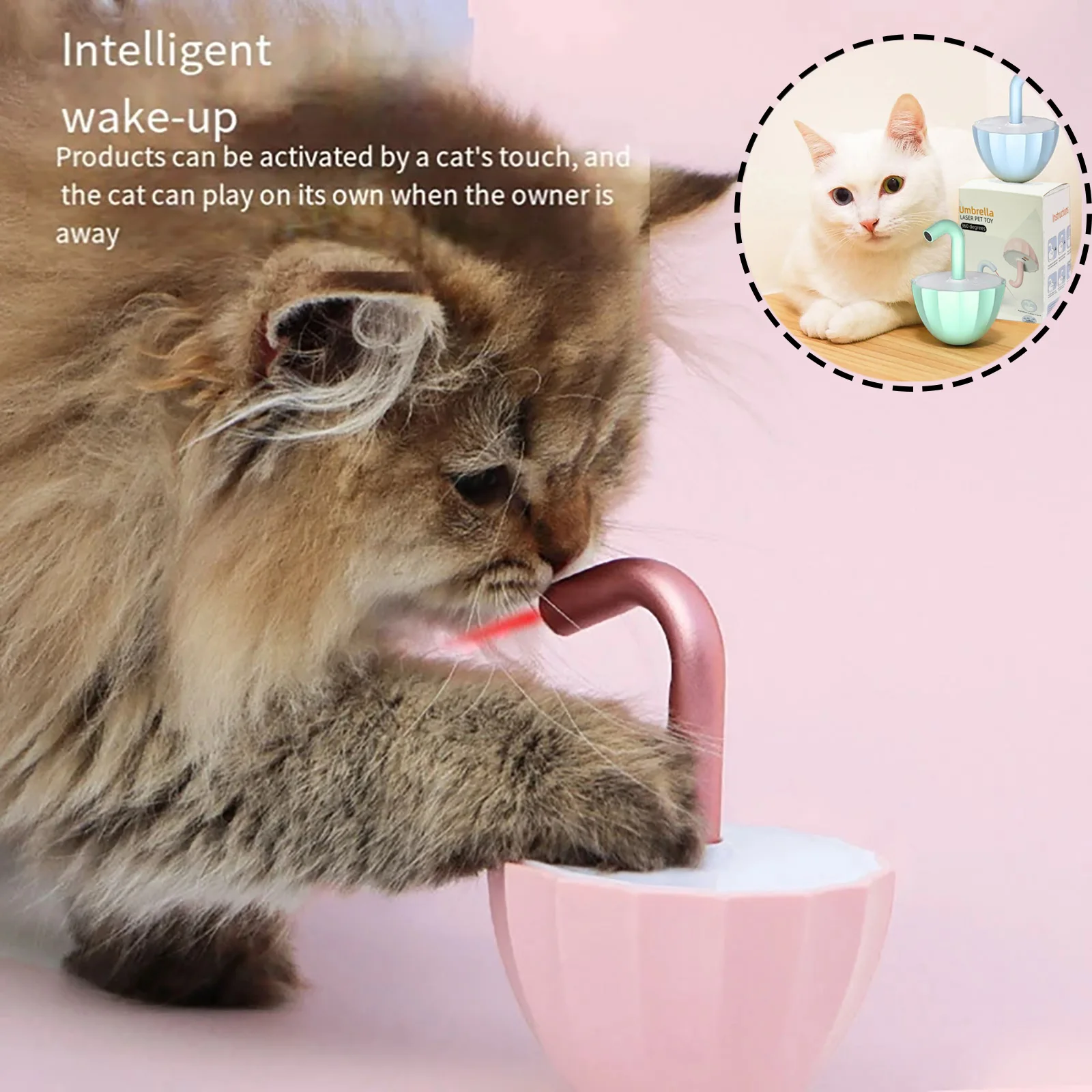 

Laser Cat Toys for Indoor Cats Kitten Tumbler Interaction Toys 360 Degree Irregular Rotation