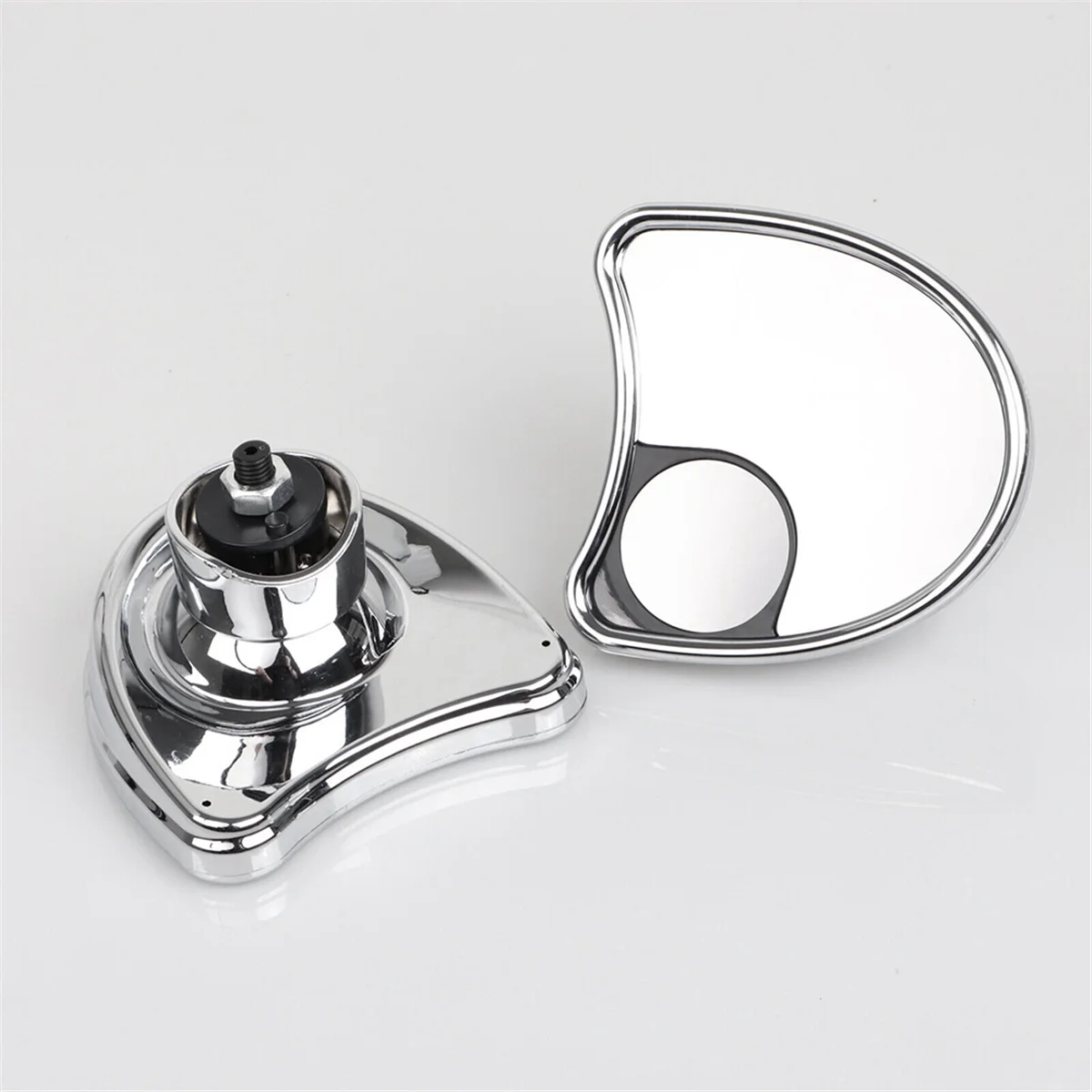 مرايا جانبية مثبتة على شكل جناح الخفّاش الداخلي من الكروم مع نقاط أعمى لدراجة Harley Touring