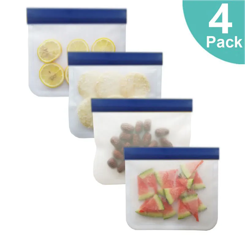 Reusable Silicone Food Storage Bag Upgrade Leakproof Containers Top Freezer Ziplock Shut Bag Silicone Bag Food Fresh Storage Bag