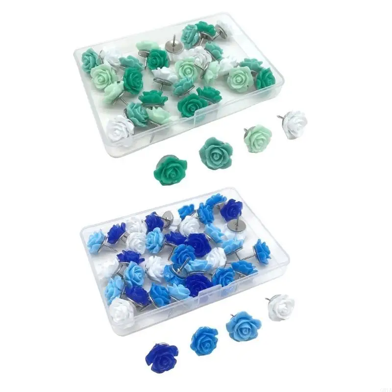 

G8TA Flower Shaped Thumbtacks Decorative Pushpins Map Pins for Office, Home, School