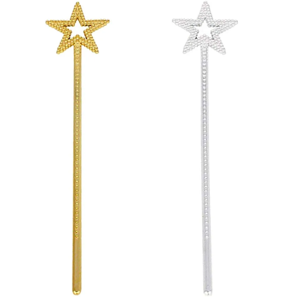 2Pcs Star Fairy Wands Durable Kids Party Props Girls Cosplay Supplies Gifts Fairy Wand Kids Wand Costume Prop