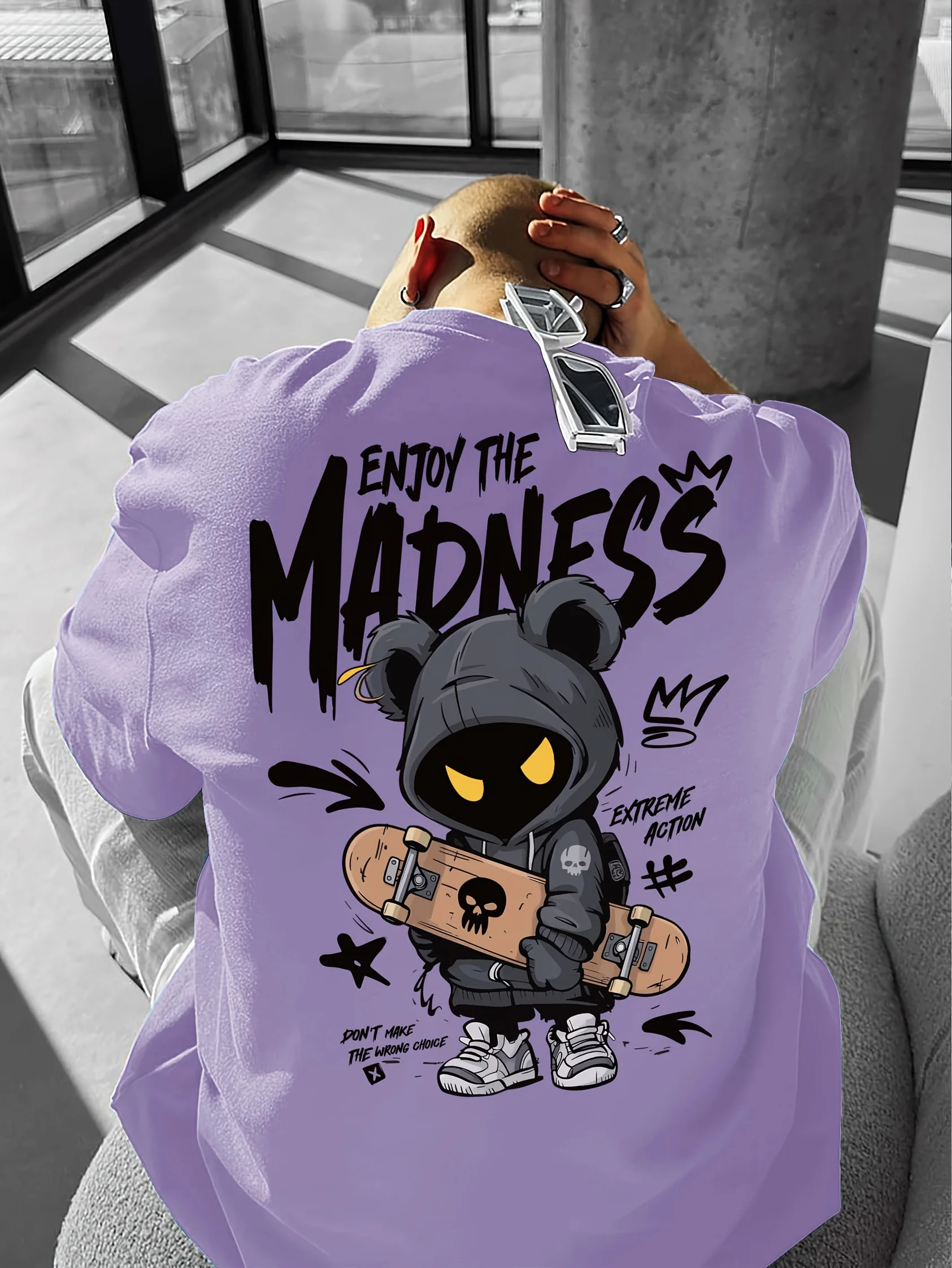 Neues Design für Herren aus Europa und Amerika: Sommerliches T-Shirt mit Cartoon-Print, Mikroelastisch, Atmungsaktiv, Rundhals, für Outdoor und Streetwear – Detail 10