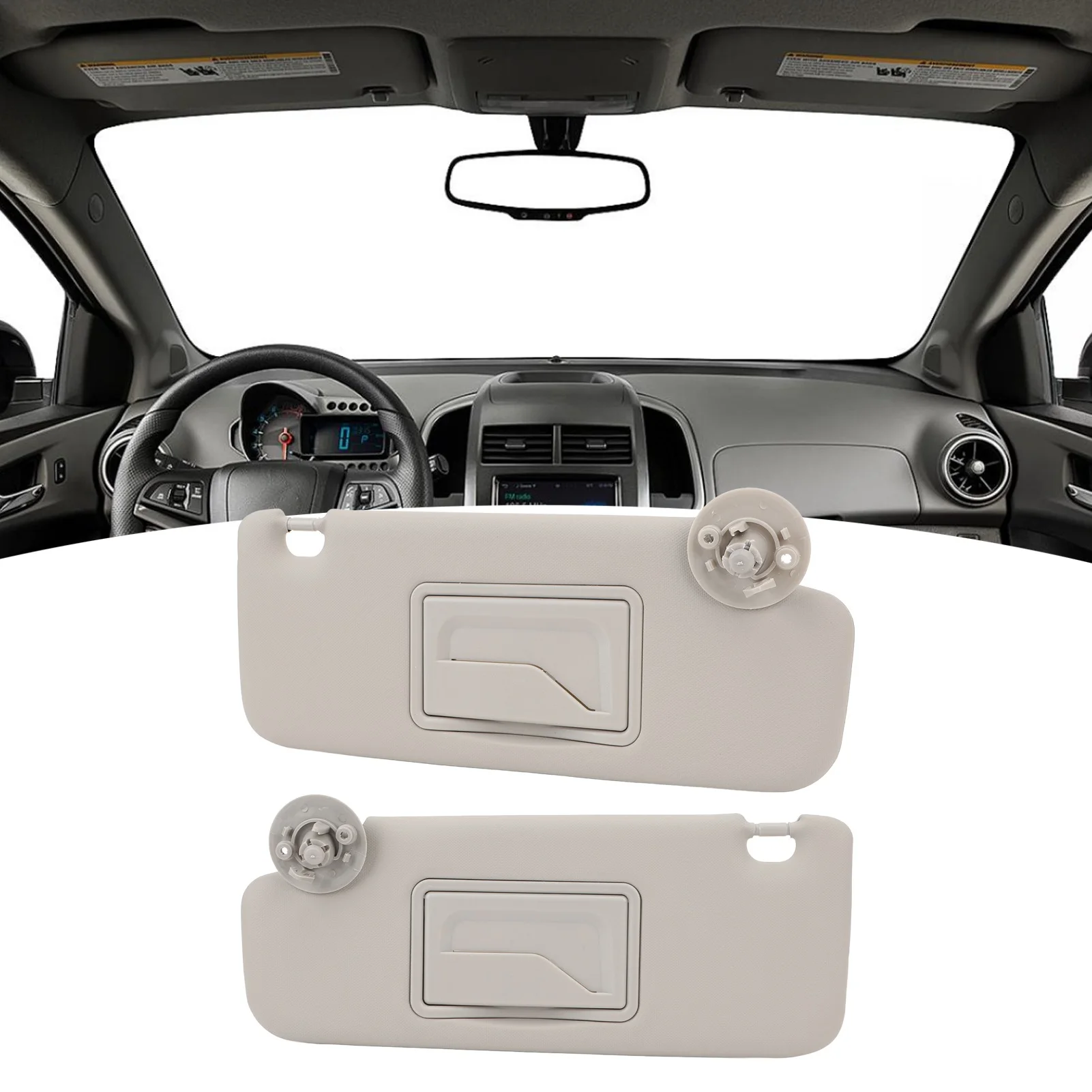 

Сменный солнцезащитный козырек Серый пластик P95327509 Регулируемый внутренний солнцезащитный козырек для Aveo 2011-2016 Солнцезащитный козырек для Sonic