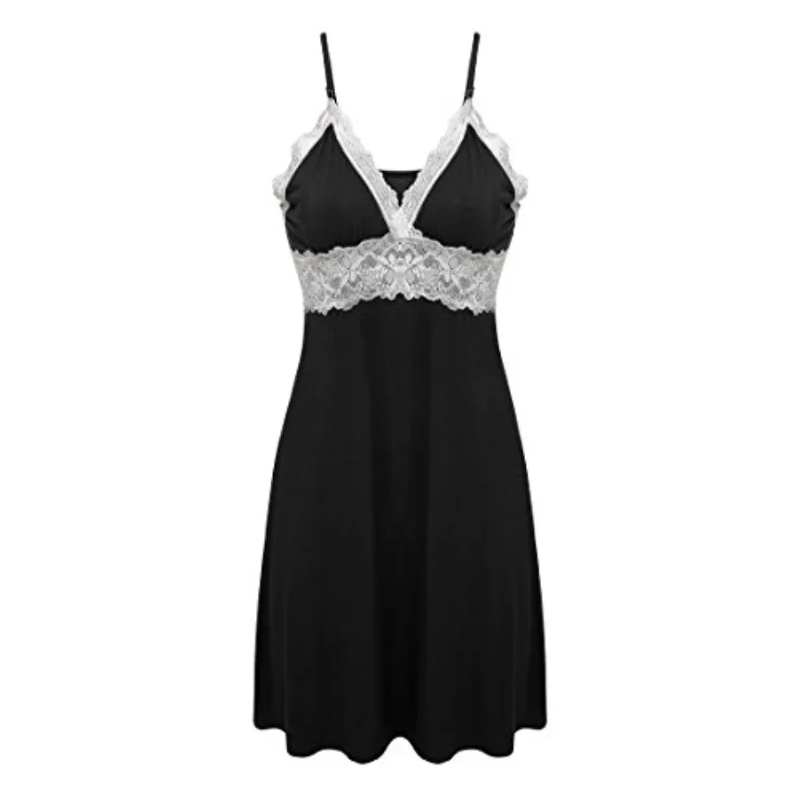 

Ekouaer Sleepwear Womens Chemise Nightgown Full Slip Lace Lounge Dress