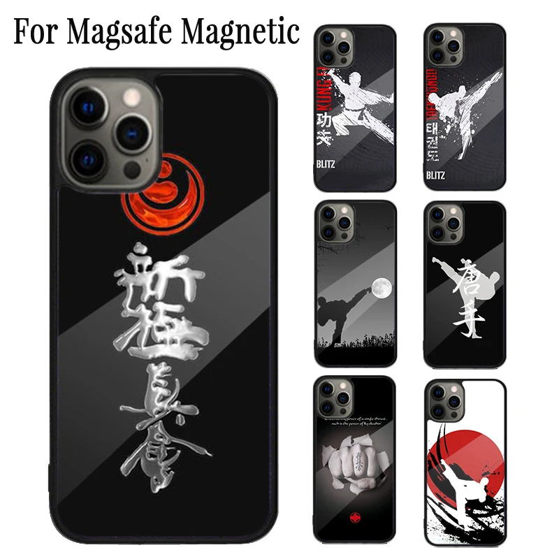 Oyama Kyokushin Karate taiji Magnetic Phone Case For iPhone 16 15 14 Plus 13 12 Mini 11 Pro Max Magsafe Wireless Charging Cover