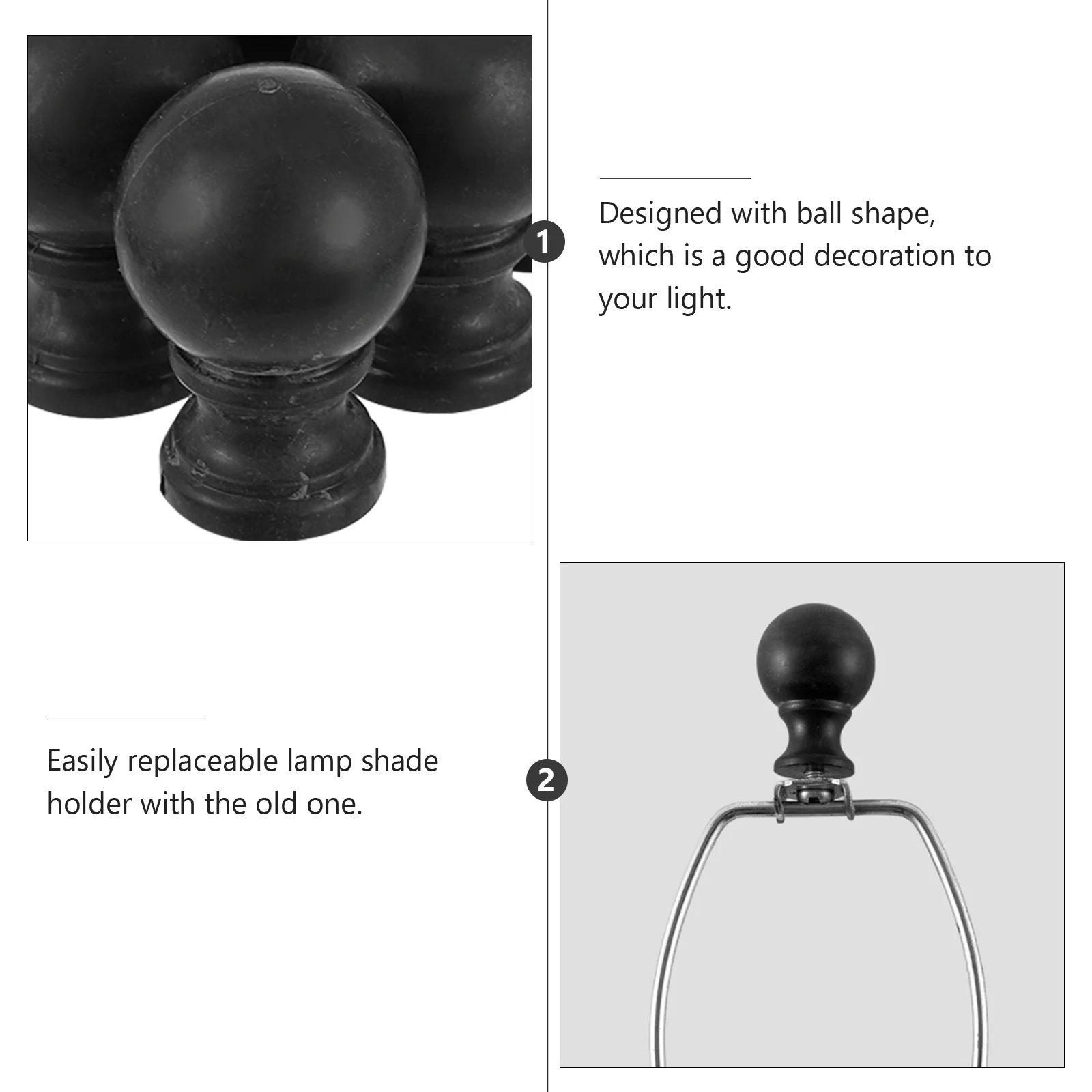

10Pcs Lamp Shade Finial ABS Ball Shape Table Floor Lamps Desk Lamps Lighting Accessories Modern Lamp Parts DIY