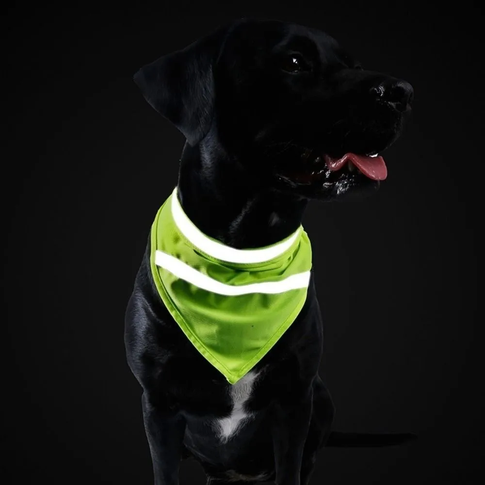 Drool Towel Dog Safety Scarf Reflective Triangle Puppy Visibility Bib Bright Orange/Yellow Breathable Pet Fluorescent Clothes