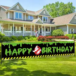 Large Ghost Busters Happy Birthday Yard Sign Banner Ghost Busters Birthday Party Supplies Decoration Ghost Horror Birthday Party