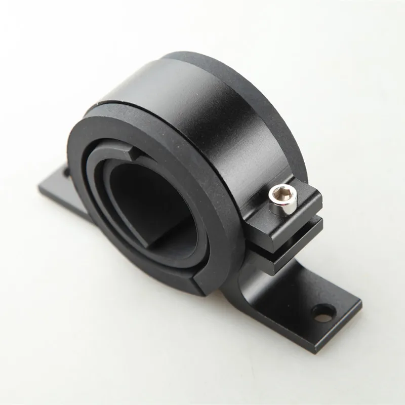 ID(With Rubber insert) 60mm&52mm Fuel Pump Mount Bracket Clamp Cradle Anodised Single With 2 Inserts Black