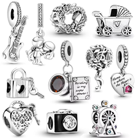 Fine Vintage Camera Coffee Cup & Married Couple Dangle Charm Bead Fit Original 925 Sterling Silver Bracelet Jewelry Gift