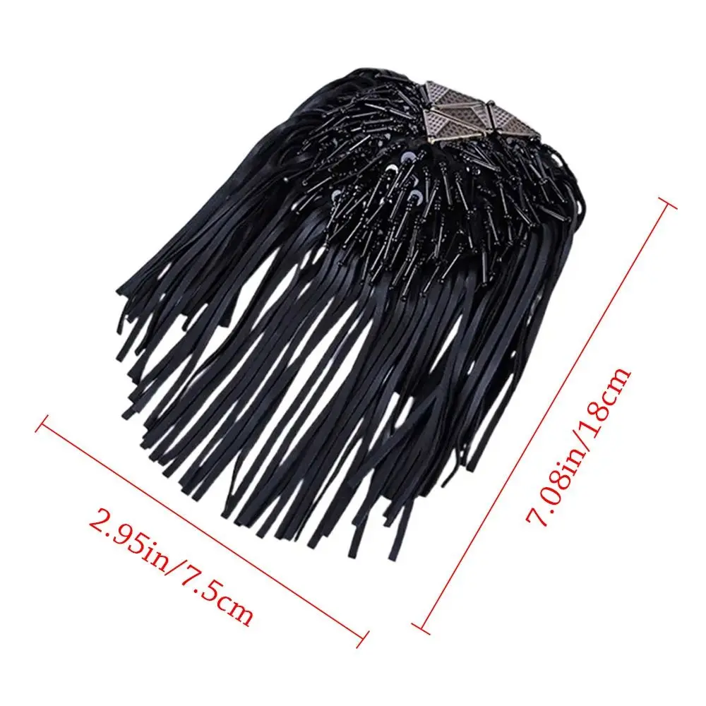 Beaded for Blazer Epaulet Leather Fringe Tassel Holder Epaulette Spikes Brooch Shoulder Brooches Women Men Suit Accessor