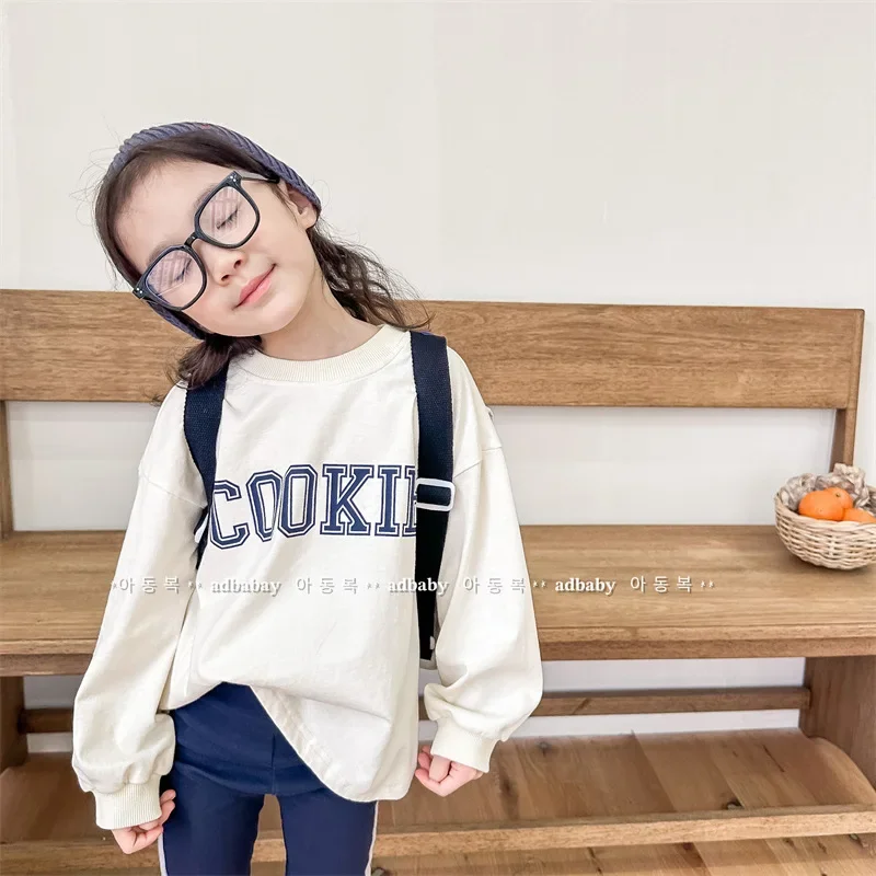 Girls Hoodie Children 2024 New Autumn Collection Fashion Simple Casual Style All-match Baby Girls Top Korean Simple Style