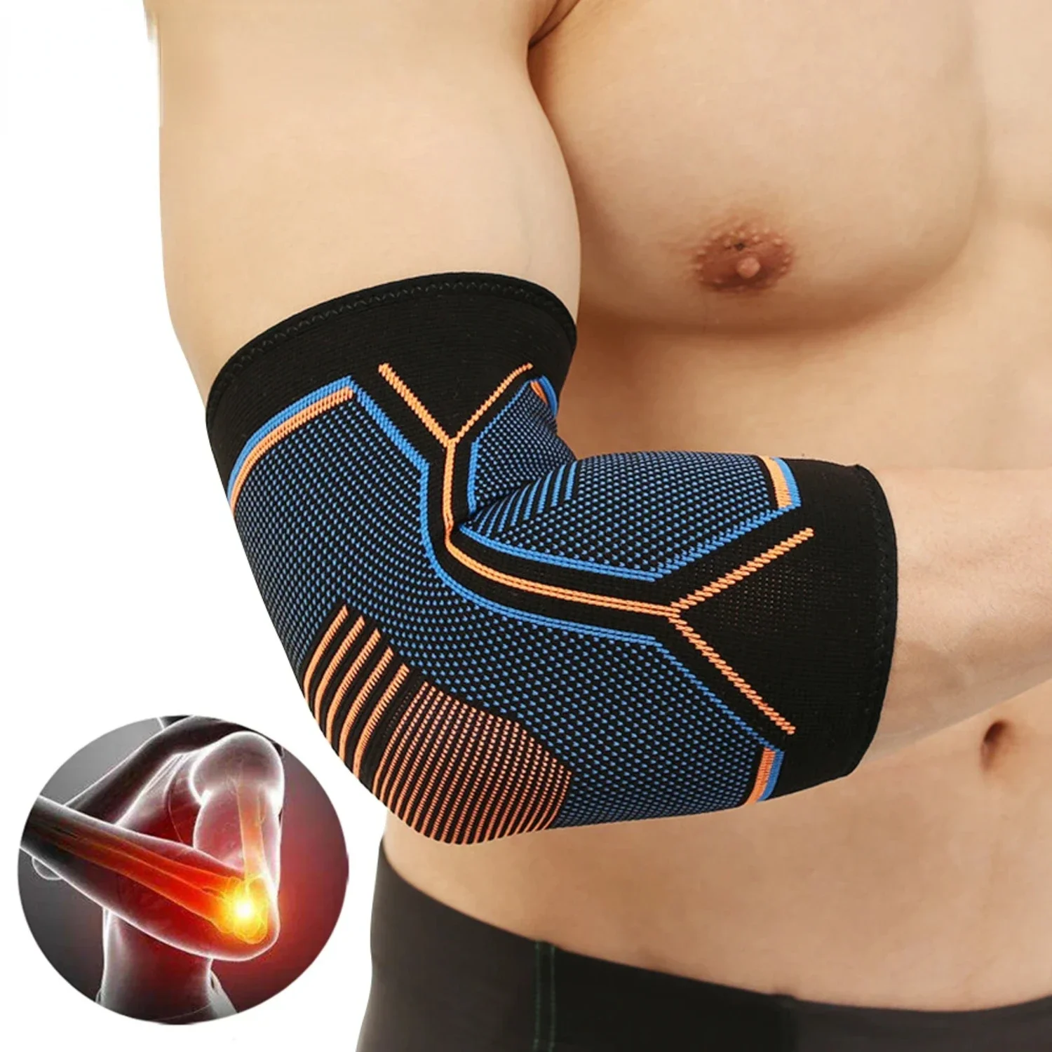 1PCS Elbow Brace Compression Support Elbow Sleeve Pad  Tendonitis Tennis Basketball Volleyball Elbow Protector Reduce Pain