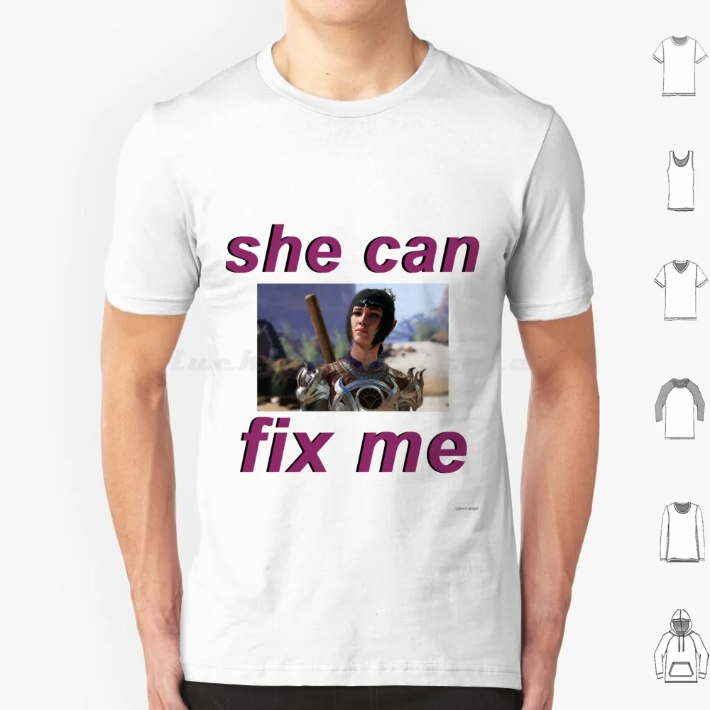 Shadowheart "She Can Fix Me" camiseta hombres mujeres niños 6xl Bg3 Baldurs Gate Shadowheart Shadowheart Bg3 Shadowheart Baldurs Gat