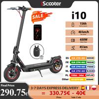 iScooter i10 Electric Scooter 650W Motor 36V15Ah 10inch Foldable Electric Kick Scooter 45km Max Range Electric eScooter With APP