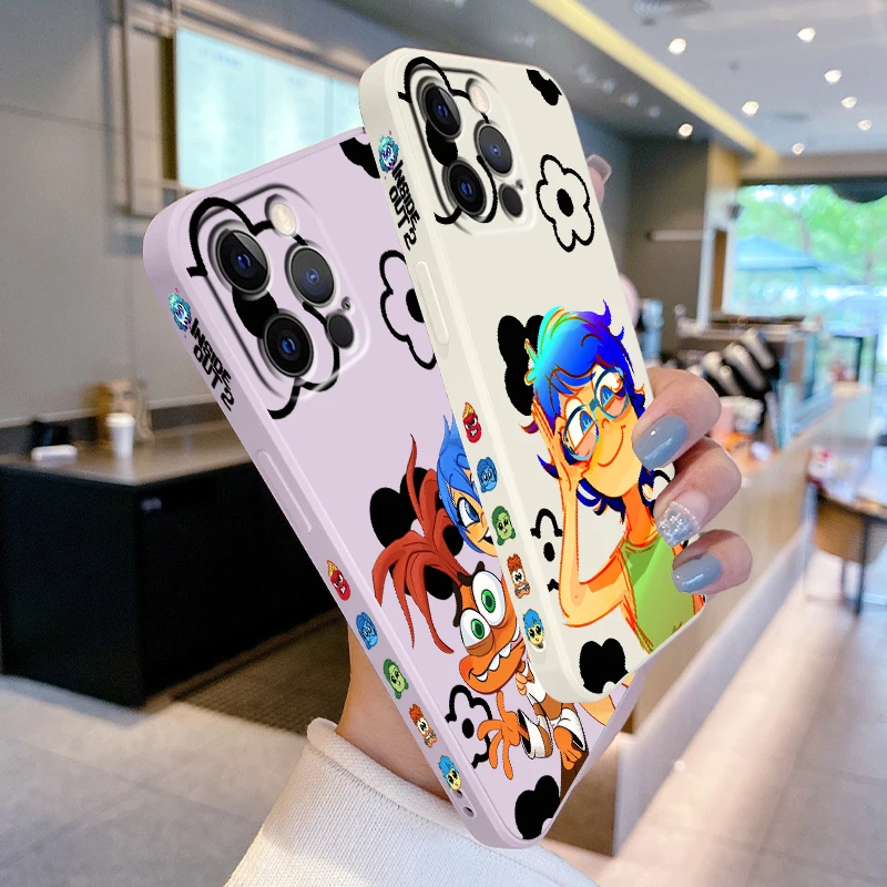 Inside Out Joy Cute Art For Apple iPhone 16 15 14 13 12 11 XR XS X Pro Max Plus Liquid Left Rope Phone Case Soft Cover