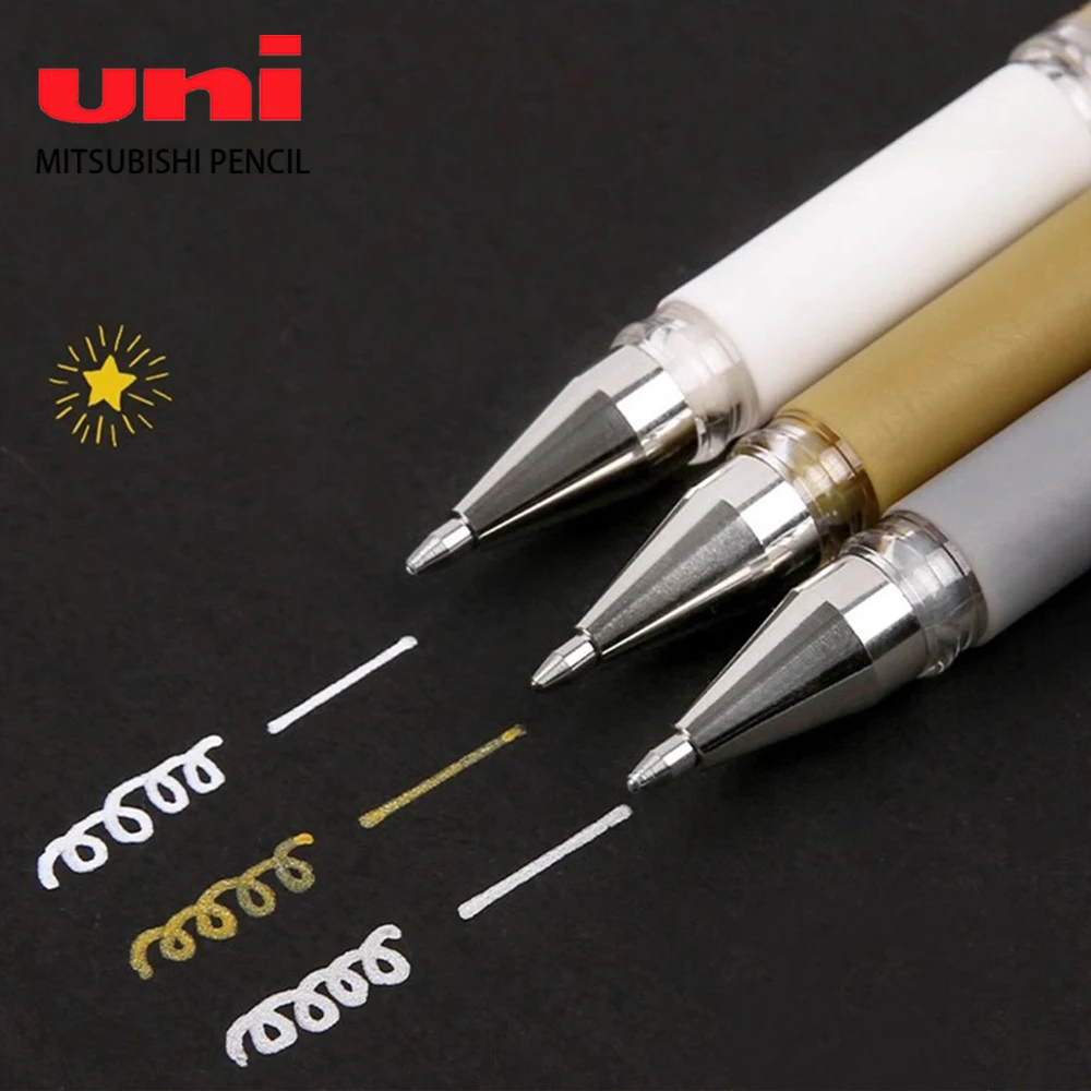 

6 шт., японская гелевая ручка UNI 1,0 мм UM-153, белая глянцевая ручка для офиса, свадьбы, подписи, студенческого искусства, стационарные, обратно в школу