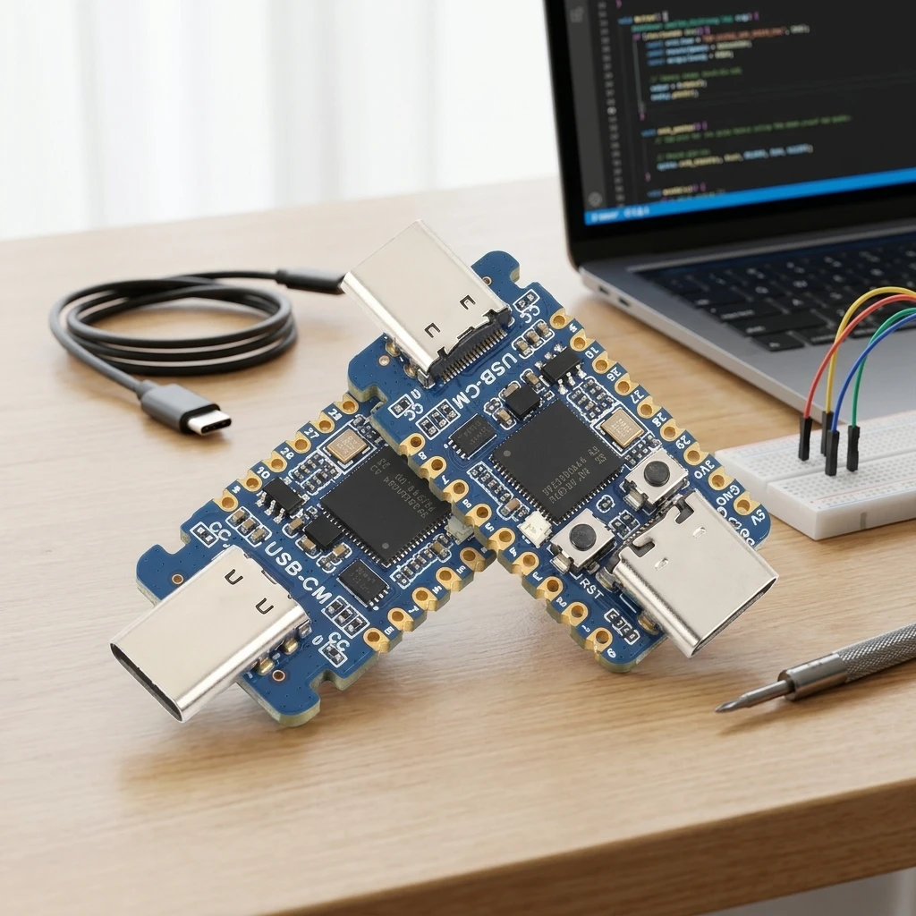 RP2350 USB-C Microcontroller Development Board - 2pcs, Dual-Core & Dual-Architecture for Raspberry Pi RP2350A