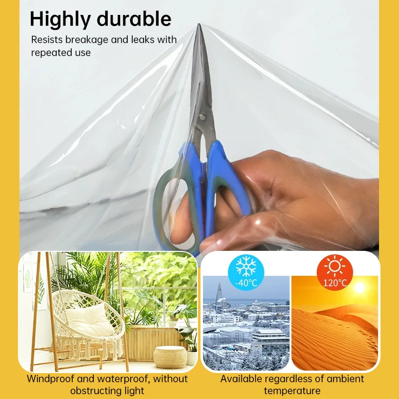 Transparent Waterproof Tarpaulin Garden Rainproof Clear Poly Tarp Plant Cover Insulation Shed Cloth with Grommets