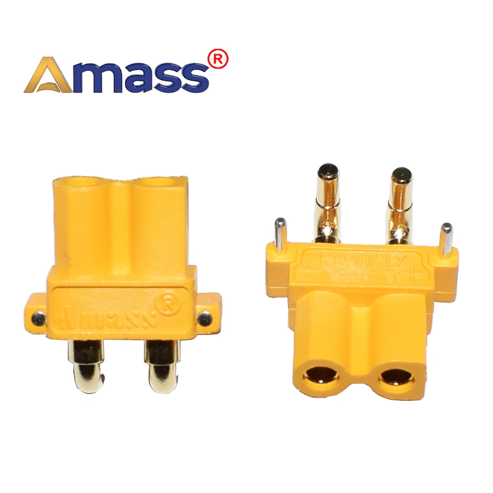 10pcs Amass XT30PW Female connector PCB board 2mm Banana Golden head Right Angle Horizontal connector for RC model XT30PW