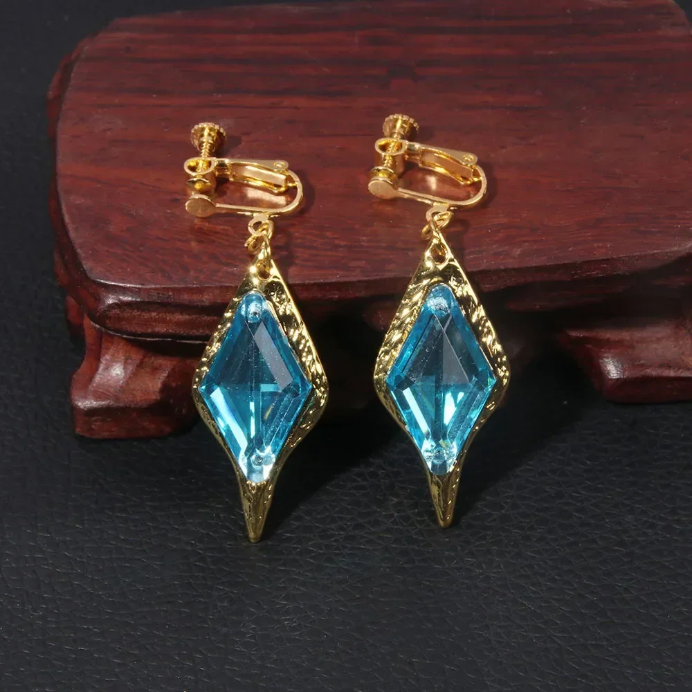 Genshin Impact Zhongli Qiqi Keqing Xingqiu Beidou Kaeya Tartaglia(Childe)  Aether Dangle Earrings Ear Clip For Fans Cosplay Gift