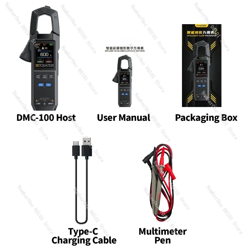 DMC-100 10000 Counts Auto Smart Clamp Meter, 600A AC/DC Current & 1000V Voltage True RMS Digital Multimeter