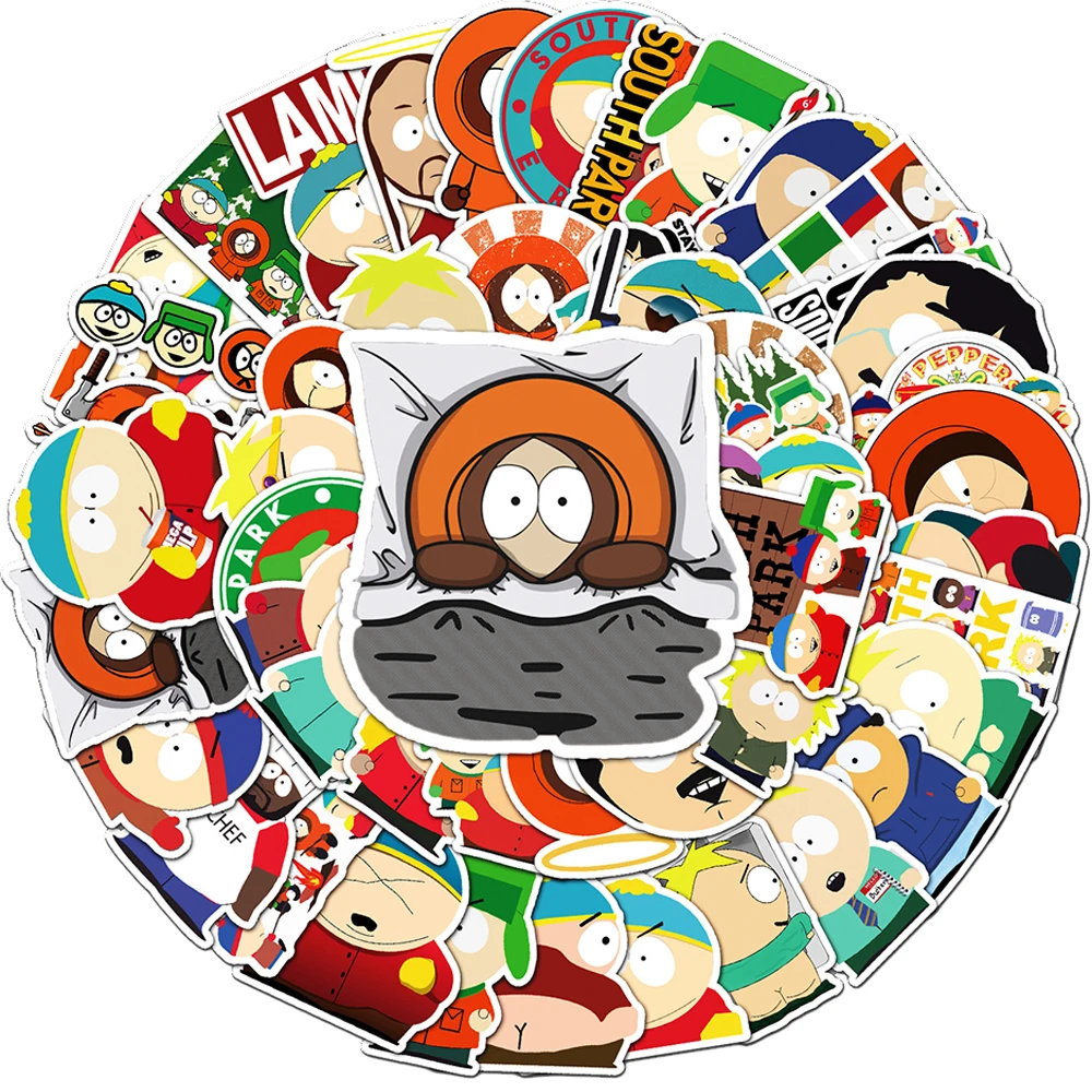 10/30/50pcs Cartoon Animation SouthPark Funny Stickers Cute Decals for Kid Toy DIY Laptop Luggage Guitar Waterproof Cool Sticker