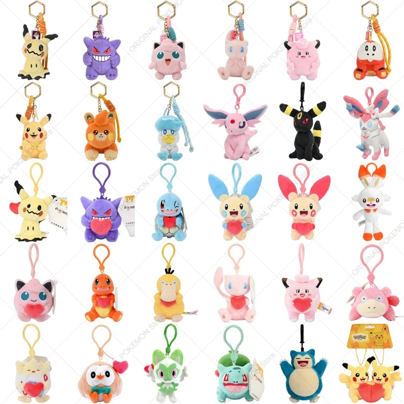 Original Pokemon Mimikyu Gengar ronflex Umbreon jouets en Peluche porte-clés Sylveon Espeon Sprigatito Fuecoco Peluche poupées pendentif cadeau