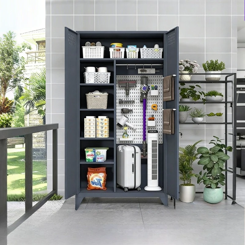 Nordic Pegboard Tool Cabinet Modern Courtyard School Cleaning Sundries Storage Cabinets Outdoor Garden Tool Furniture