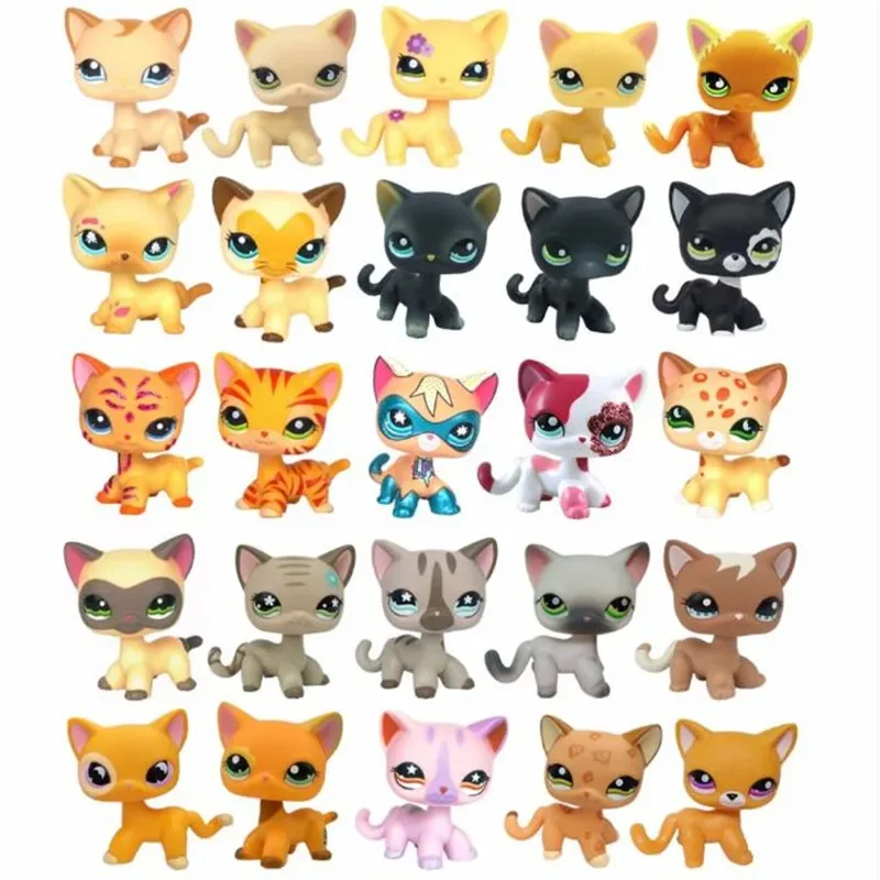 

New Rare Lps Pet Shop Toys Free Shipping Shorthair Cat Cute Tiger Cat Lps Action Classic Gifts Children's Gifts