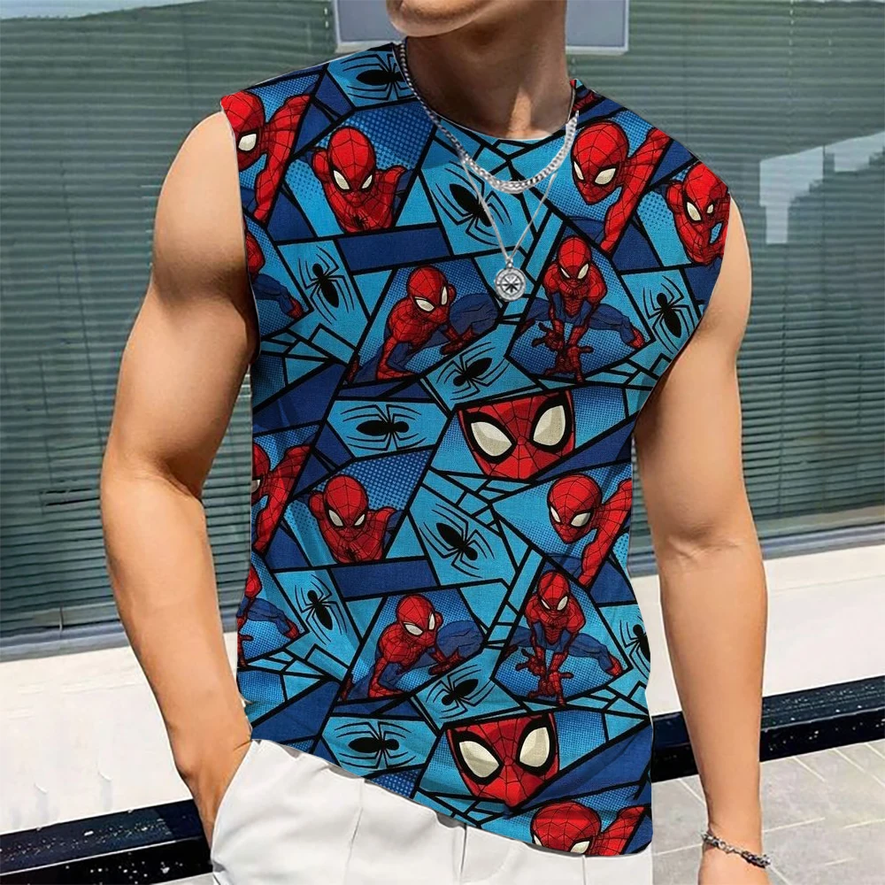 Marvel Summer Men Thanos Print Tops Tees 3D Print Cartoon Vest Fashion Sleeveless Clothing Casual Streetwear Male Hip Hop Outfit