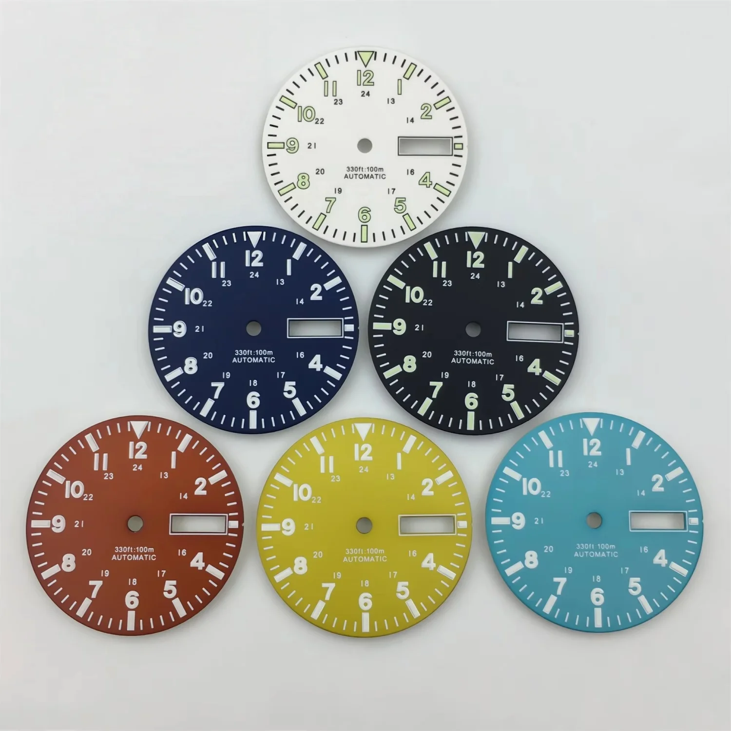 BLIGER NH36 Watch Dial 28.8mm Week Date Window Dial Green Luminous Watch Face Modified Watch Accessories Fit NH36 Movements