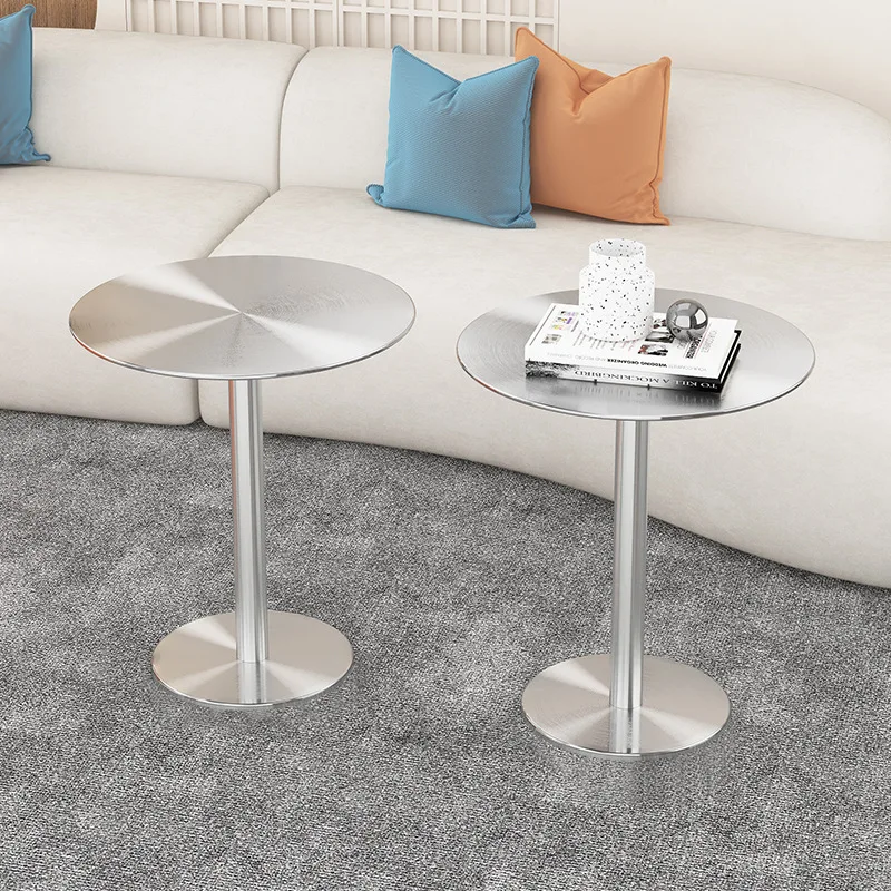 Contemporary Modern Metal Coffee Table Stain Resistant Durable Stainless Steel Easy Clean for Living Room Apartment Decoration