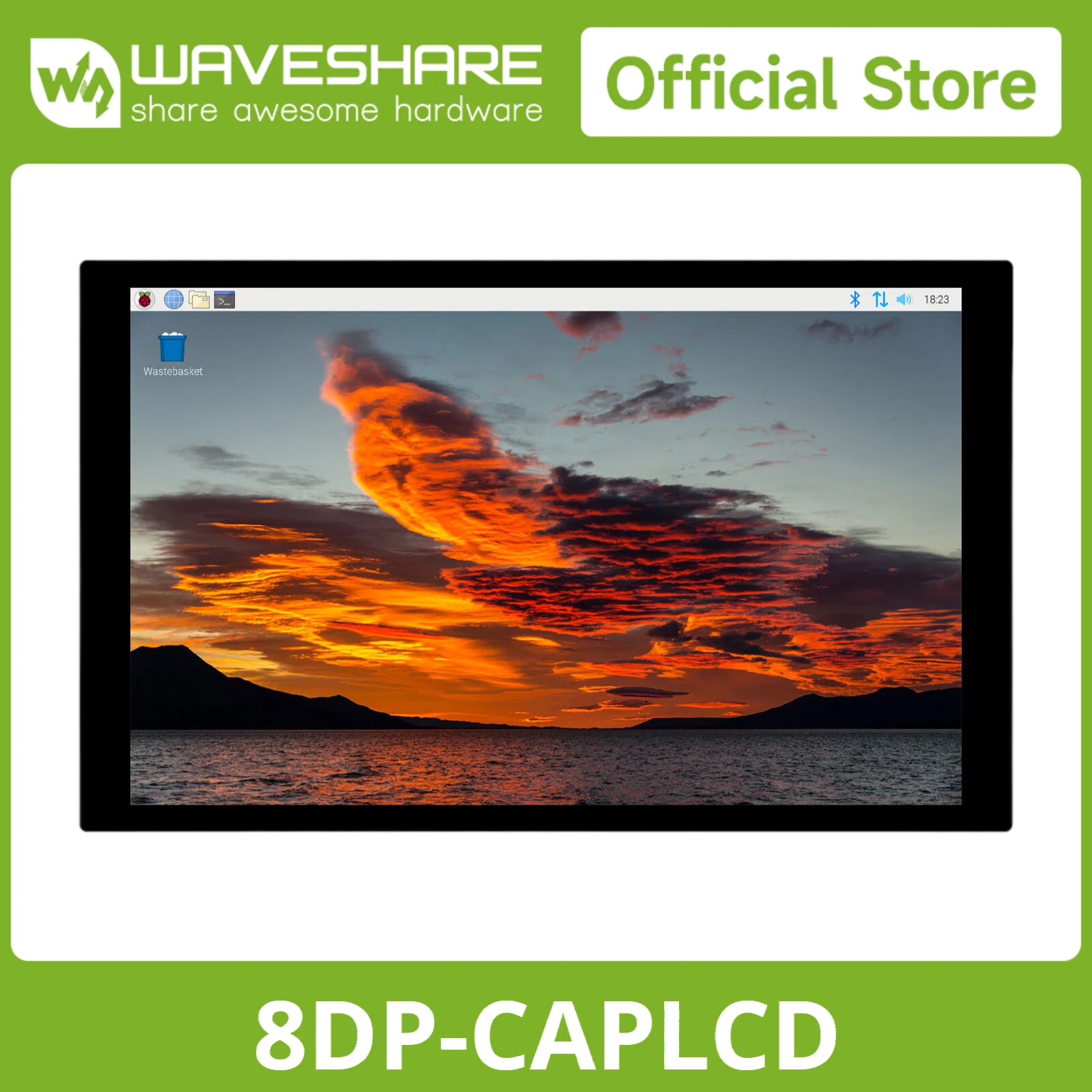 

Waveshare 8inch Capacitive Touch Display, Optical Bonding Toughened Glass Panel, 1280×800, IPS, HDMI for Raspberry Pi 5/4B/3B