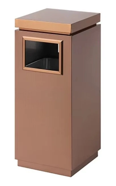Luxury, high-end, and atmospheric stainless steel trash cans that can be customized for hotels