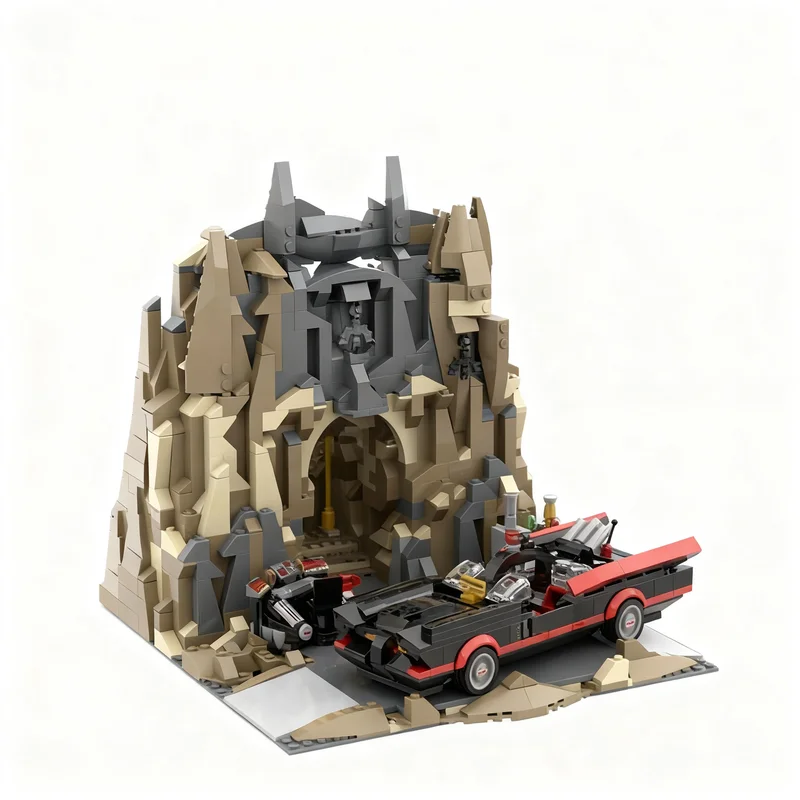 800 шт. MOC Batcave Classic & Batmobiles Super Heroes DC Bat Model Building Blocks Idea 3D Education Display Collection Assemble