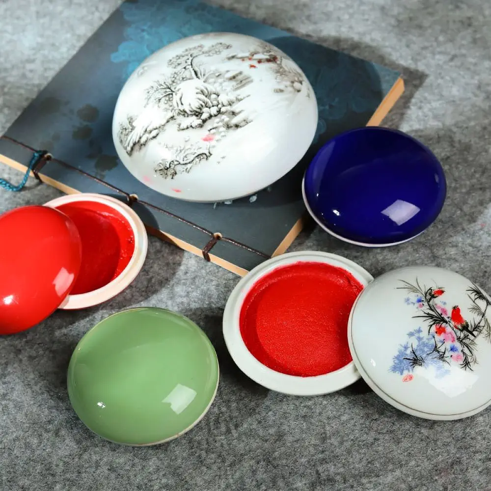 For Weizhuang Ceramic Seal Paste Traditional Chinese Calligraphy Painting Stamp Ink Pad Durable Pigment Tools