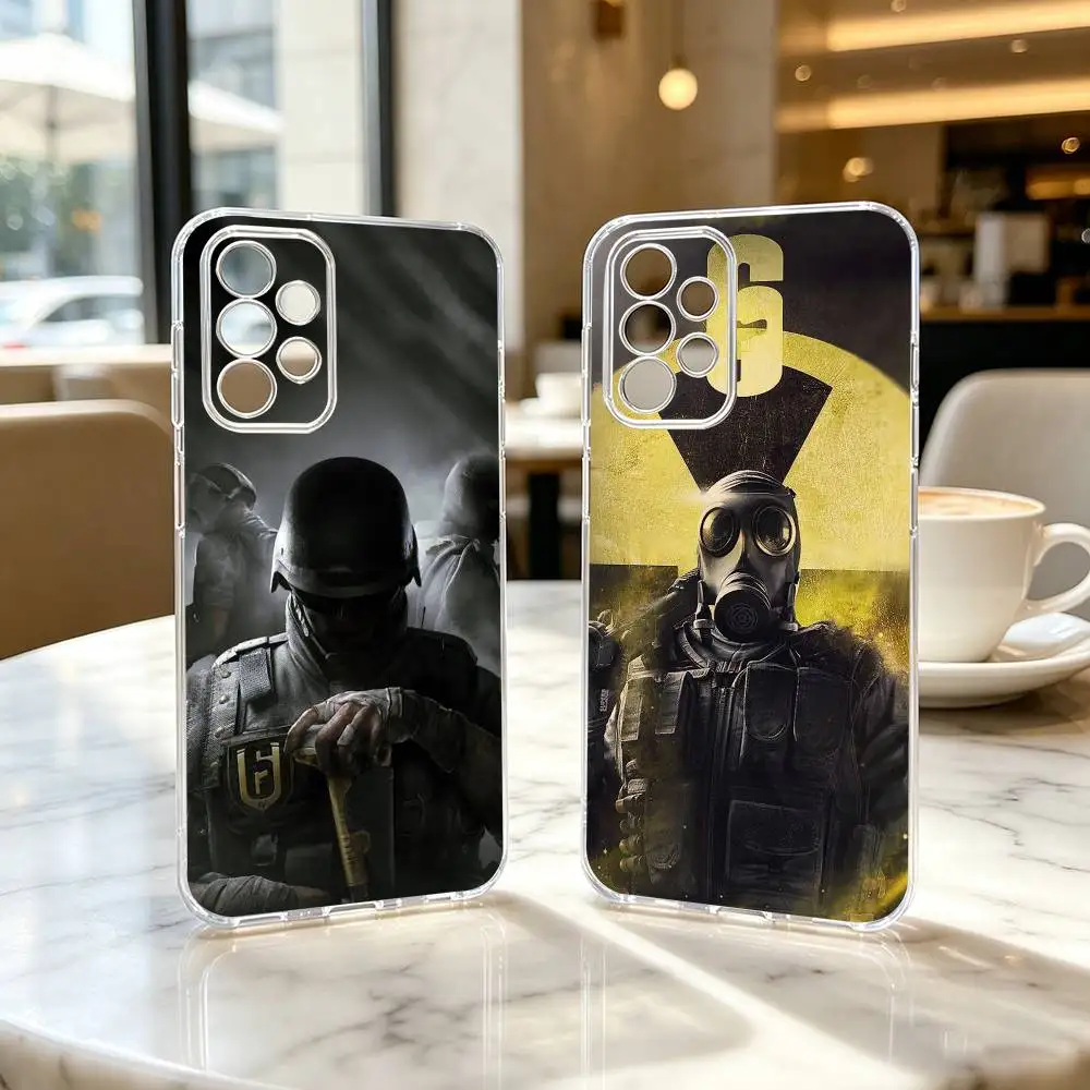 For R-Rainbow S-Six S-Siege  Phone Case Transparent Silicone Soft For Samsung S25,S24,S21,S22,S23,S30,Ultra,S20,Plus,Fe
