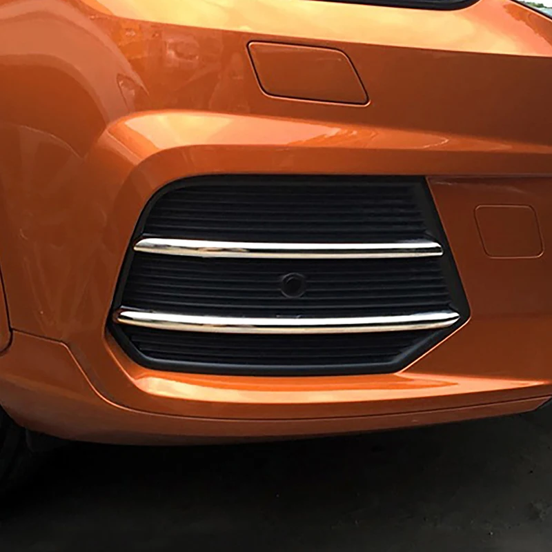 

For Audi Q3 2016-2017 Car Stickers Front Fog Light Grille Decoration Cover Trim Strips Exterior Fog Lamp Bumper Accessories