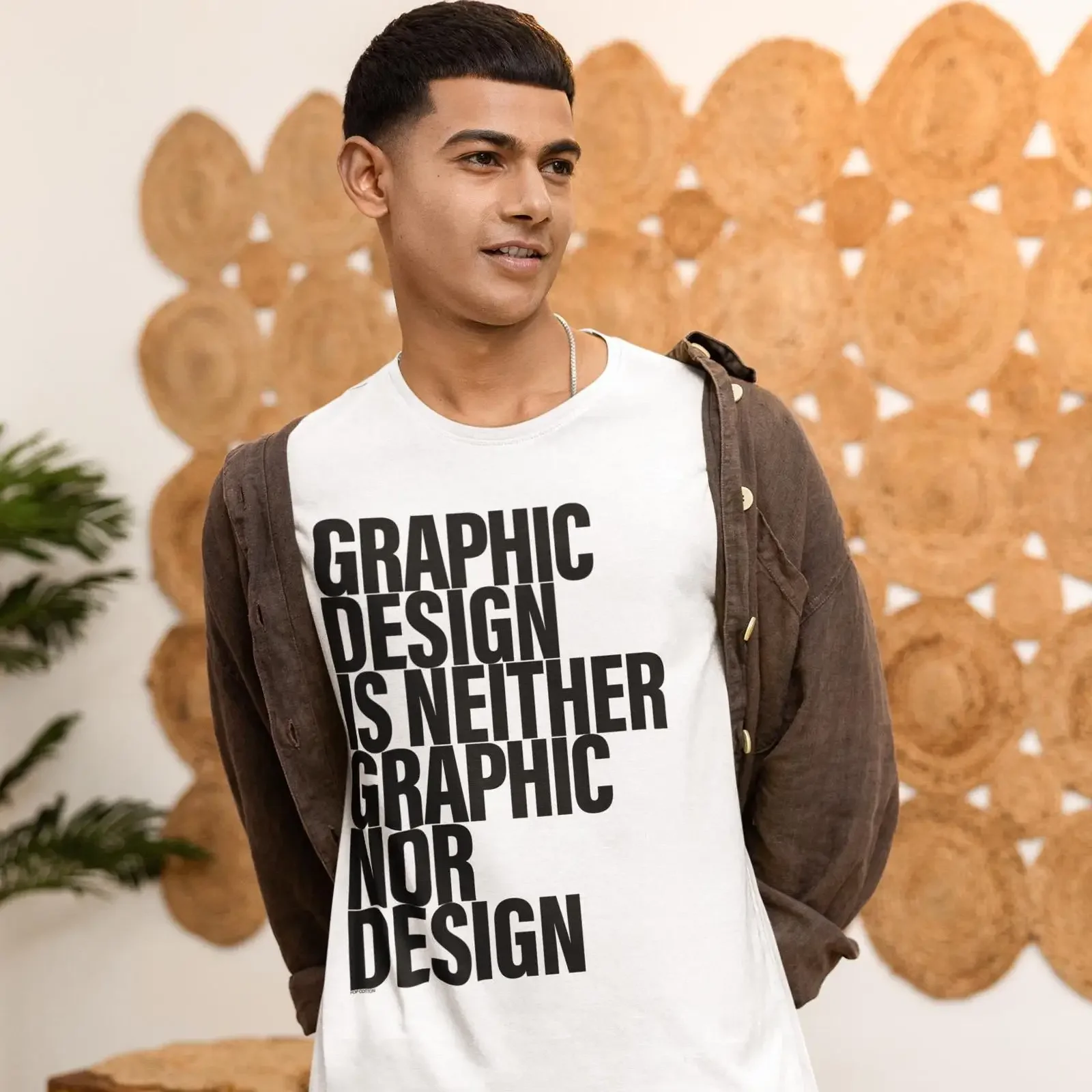 Design Is Neither Nor Pop Cotton T Shirt vintage Washed streetwear Stylish designer clothes Breathable Stretched Unisex