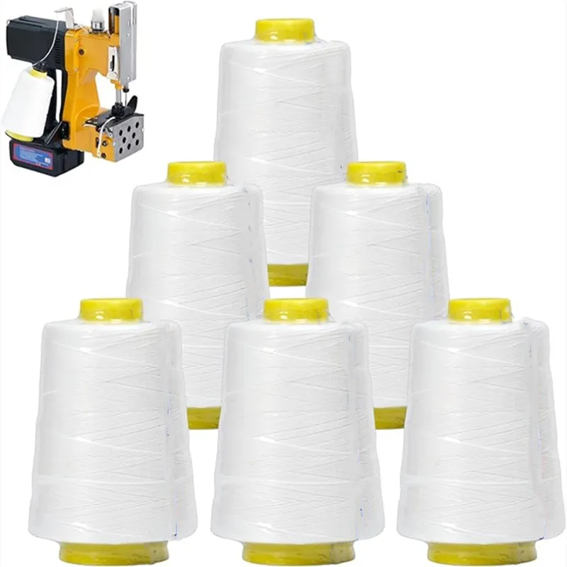 White Woven Bag Sealing Thread 180g - Polypropylene Packing String for Fertilizer/Cement/Grain | Industrial Sewing Machine Spool