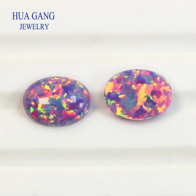 Synthetic Opal OP38 purple Loose Stones Oval Shape Base Cabochon Opal Beads Semi-Precious Stones For Jewelry 3x5mm-10x14mm