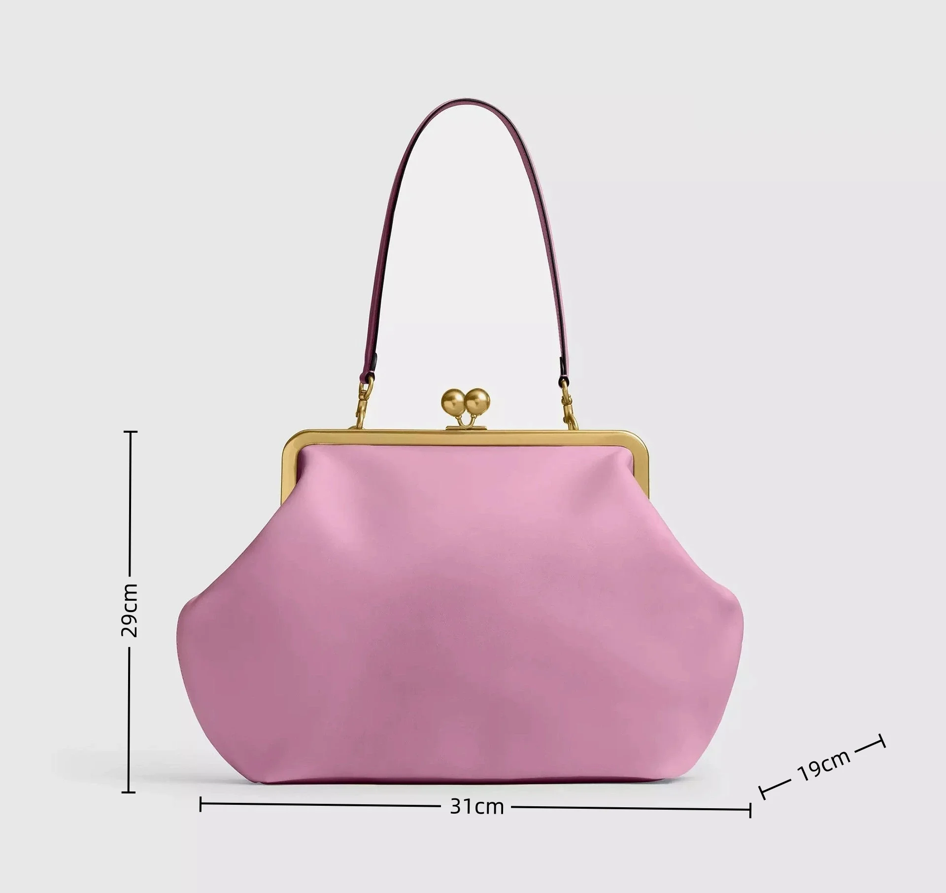 DONGSUO Women Kisslock Frame Bag Oversized Design Under-the-Arm Pouch Clutch Purse Evening Dinner Party Bag 2026 Shoulder Bag