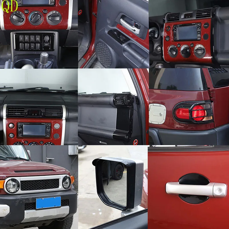 

ABS Glossy Black For Toyota FJ Cruiser 2007-2021 Car Door handle steering wheel Air Outlet Cover Trim sticker Car accessories