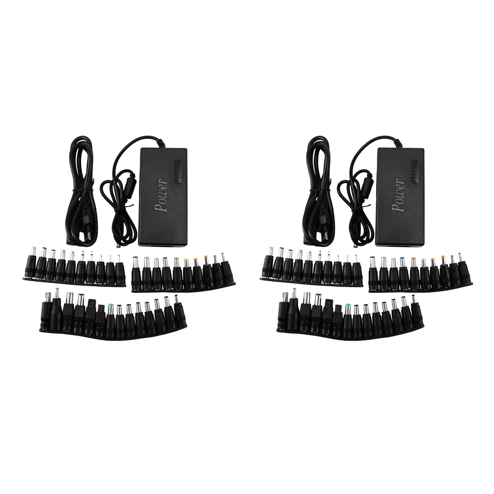 Exquisite-2X Universal DC 12V 15V 16V 18V 19V 20V 24V 4.5A 4A Adjustable Power Supply Adapter 34 Detachable Plugs EU Plug