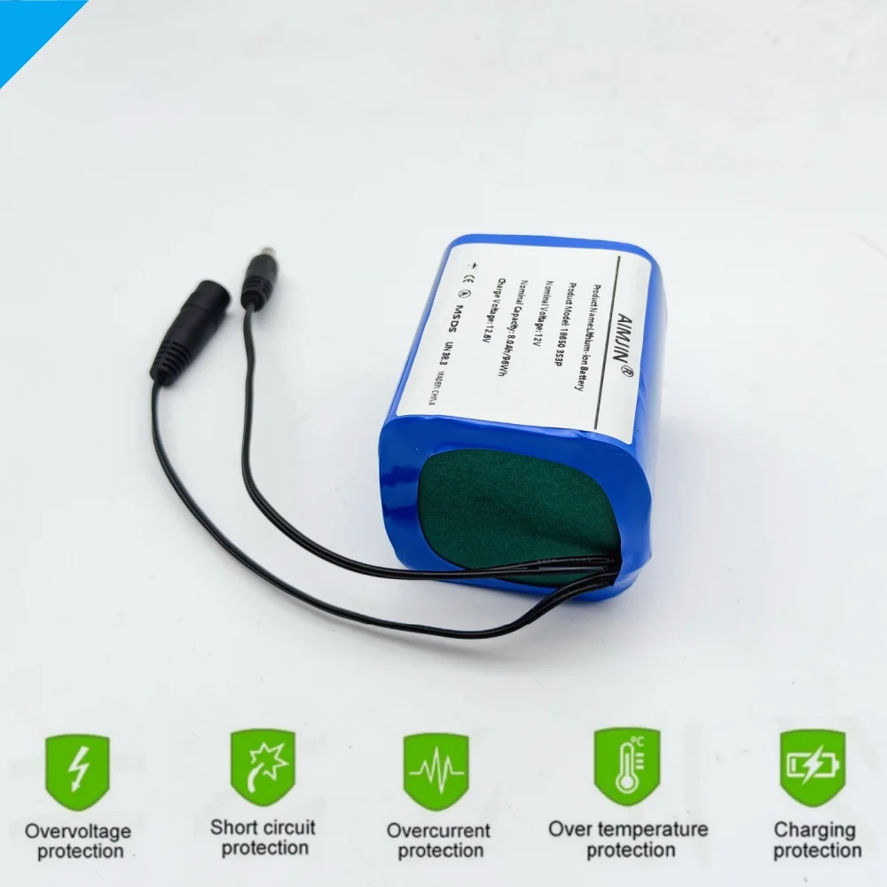 بطارية ليثيوم 12 فولت 18650 3S3P 8Ah لمصابيح زينون لوحة حماية مكبر الصوت ولوحات القيادة ومكبرات الصوت والشاشات والإلكترونيات وما إلى ذلك