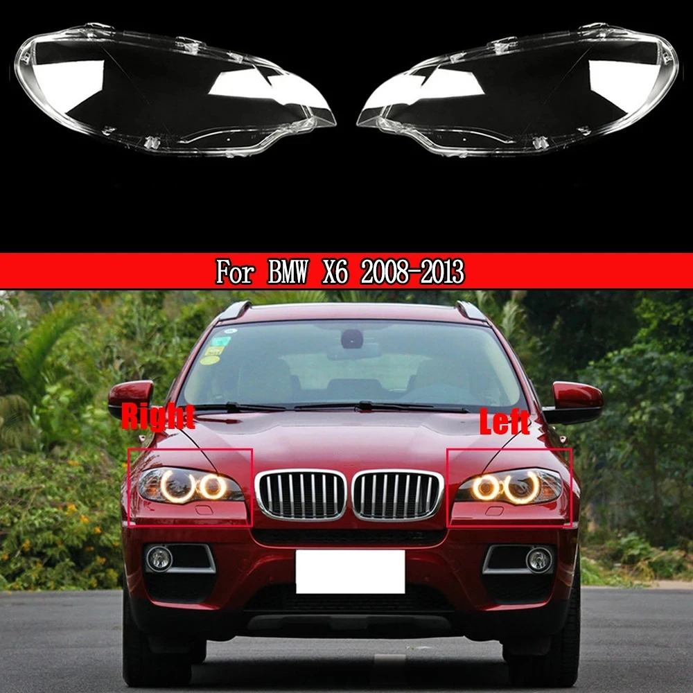 

Car Headlight Cover Lampcover Lampshade Lamp Glass Lens Case For BMW X6 E71 2008-2014 Transparent Headlamp Shell