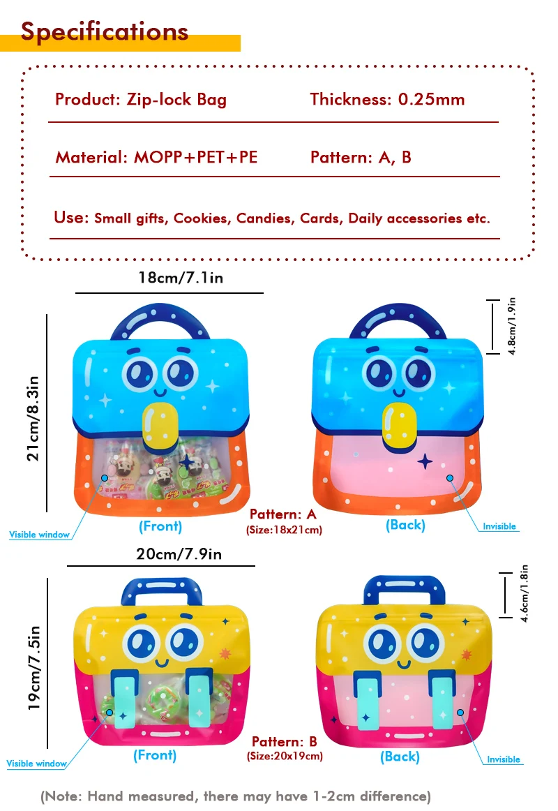 20/50pcs Kindertag Geburtstags feier Geschenk beutel Geschenkt üte Lebensmittel qualität Cartoon tragbare Macaron Farbe Abschluss versiegelung Taschen – Detail 2