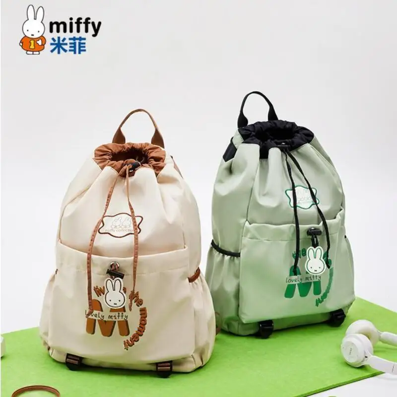 

Новый рюкзак Miffy с героями мультфильмов Kawaii Miffy, серия для кемпинга, студенческий рюкзак для поездок на работу, большой вместительности, спортивный рюкзак