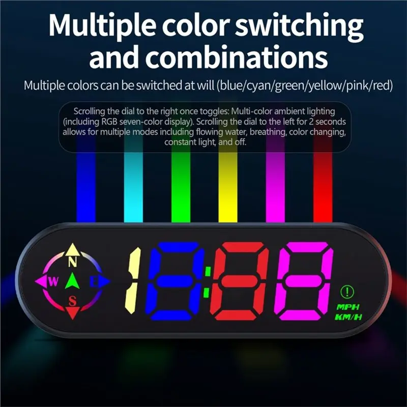 NEW HOT In Stock-Instrument Compass/Time/Speed Warning On-Board Computer Digital Speedmeter Meter Car Driving Guide Head Up Disp